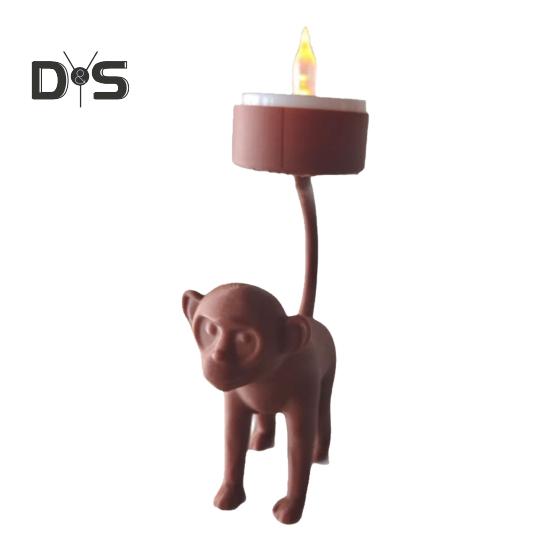 

Подсвечник в виде обезьяны, литой PLA, яркие детали резьбы, надежная фигурка обезьяны на четырех ногах, домашний декор, акцент кофейный
