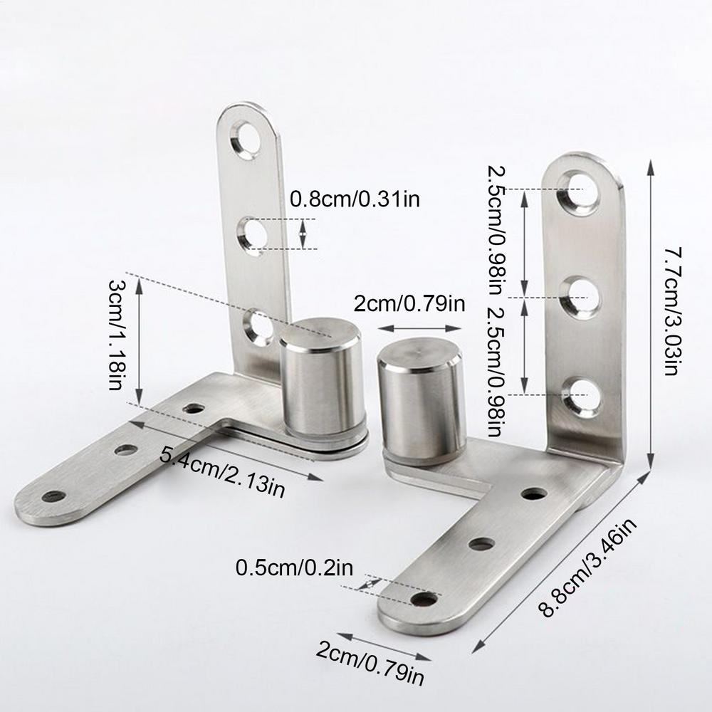 

Heavy Duty Pivoting Hinge Household Door Pivoting Hinge 2 Pieces Stainless Steel 270 Degree Rotation Bookcase Hardware For Home срібний