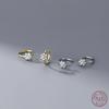 925 Sterling Silver Zircon Flower Ear Cuffs for Women Korean Sweet Simple All-match Earrings Without Piercing