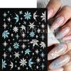 5D Christmas Embossed Nail Stickers White Snowflakes Sliders For Nails Cute Cartoon Bear Gloves Sweater Design Decals