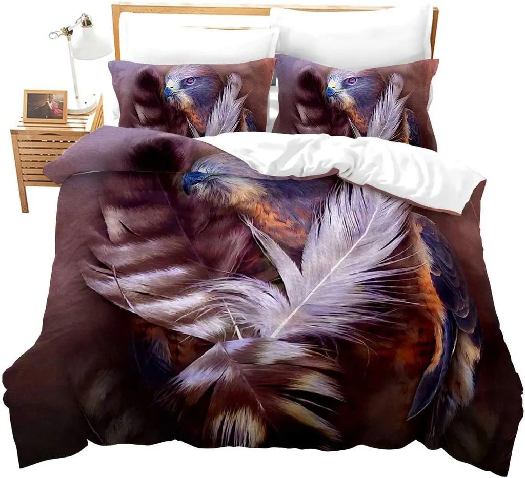 Comforter Eagle Wild Animal Pattern Polyester Comforter King Queen Full Twin Size For Kids Teens Adults Bedding Set