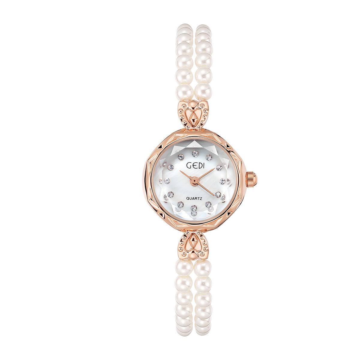 Medieval Style Light Luxury Bead Belt Women S Niche Creative High-End Waterproof Quartz Watch