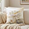 Simpl Pretty Golden Lotus Cushion Cover Breathable Short Plush Pillow Cases Machine Washable Wrinkle-Resistant Soft Durable