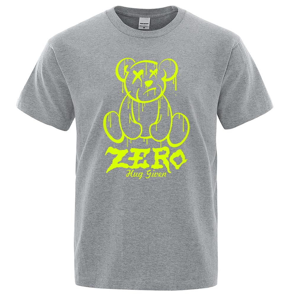 

Футболка свободного кроя с коротким рукавом Zero Hug Given Green Bear Kawaii Print, летняя индивидуальная одежда, хлопковая мужская рубашка 3XL