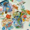 50pcs cartoon transparent object stickers luggage laptop scrapbook diary DIY skateboard guitar helmet DIY sticker painting
