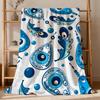 Fashion Cool Lucky E-Evil Eye N-Nazar Flannel Soft Warm Plush Blanket Sofa Living Room Pet Hogar Bedroom Gift Home Car Portable