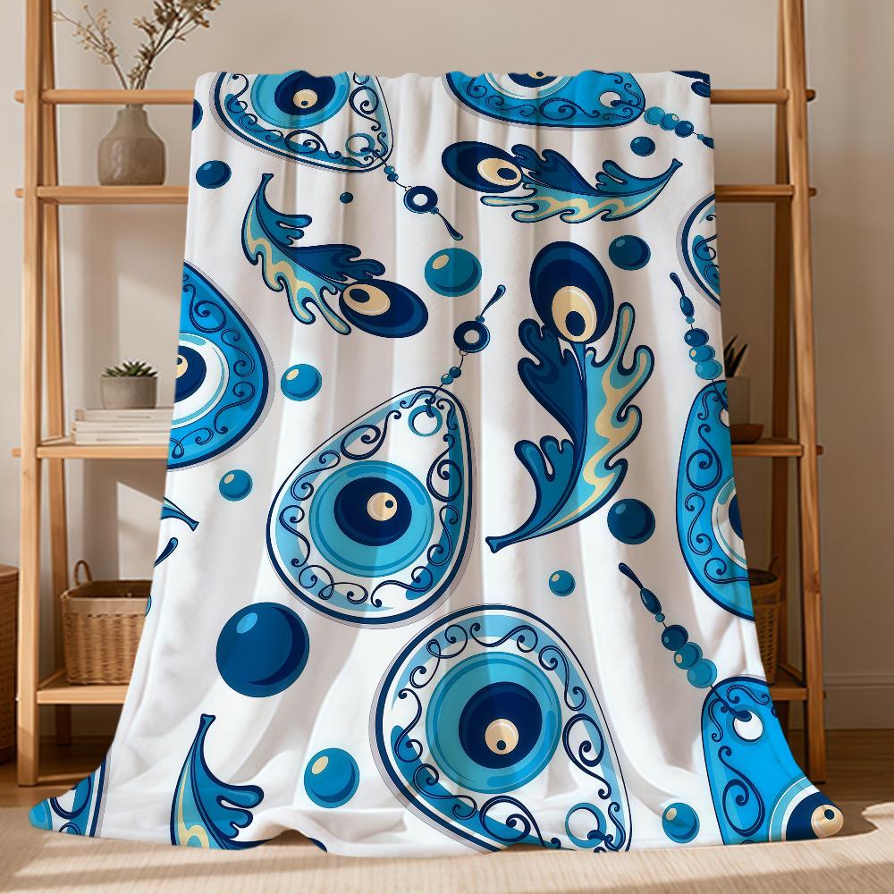 Fashion Cool Lucky E-Evil Eye N-Nazar Flannel Soft Warm Plush Blanket Sofa Living Room Pet Hogar Bedroom Gift Home Car Portable