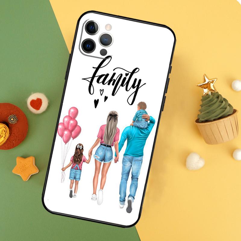 

Baby Mom Daughter Girl Son Dad Phone Case For iPhone 17 Pro Max 17Air 16E 15 14 13 12 11 16 Pro Max Mini Shockproof Cover iPhone 15 Pro