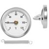 0-120℃ Stainless Steel Clamp-On Tube Thermometer On Tube Heating Spring 63Mm Metal Temperature Temp Gauge Spring Industrial Tool