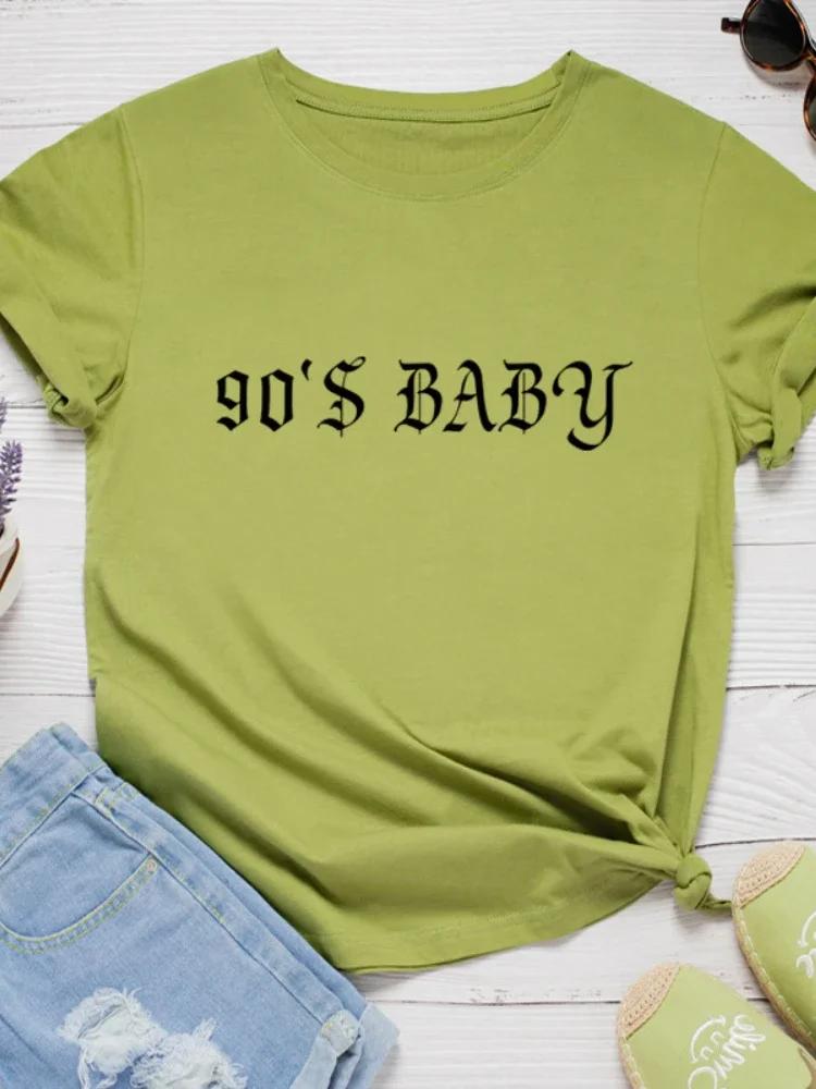 90's Baby Letter Print Women T Shirt Short Sleeve O Neck Loose Women Tshirt Ladies Tee Shirt Tops Clothes Camisetas Mujer