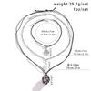 PuRui Vintage Natural Stone Beads Pendent Necklace for Women Crystal Charm Multilayer Rope Choker Neck Chain Zircon Party Girls