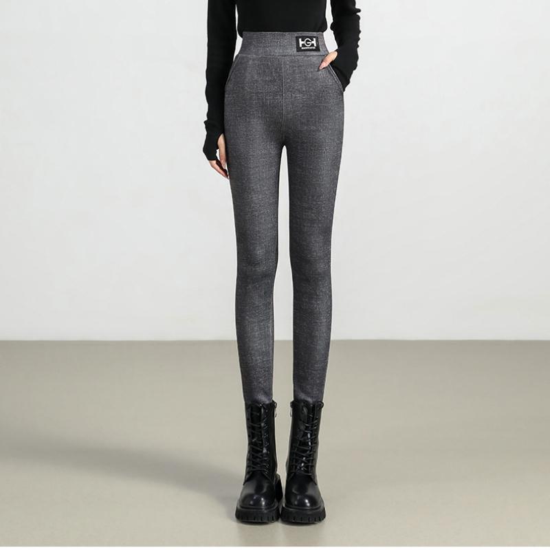 Herbst Winter Frauen Lammwolle Warme Leggings Hohe Elastische Sexy Dicke Thermische Dünne Hosen
