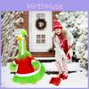 Holiday Santa Lawn Figurine With Soft Velvet Material For Festive Garden Decor