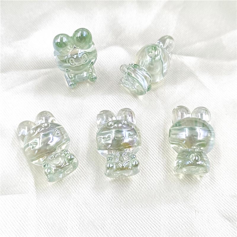 Home Party Supplies Pendant Handmade Materials Dazzle UV Plated Jewelry Accessories Rabbit Loose Beads 5pcs Bracelet Necklace DIY Transparent Fashion