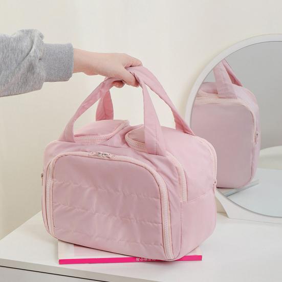 Travel Cosmetic Bag Large Capacity Quilted Makeup Bag Portable Cosmetic Toiletry Organizer with Dry Wet Separation