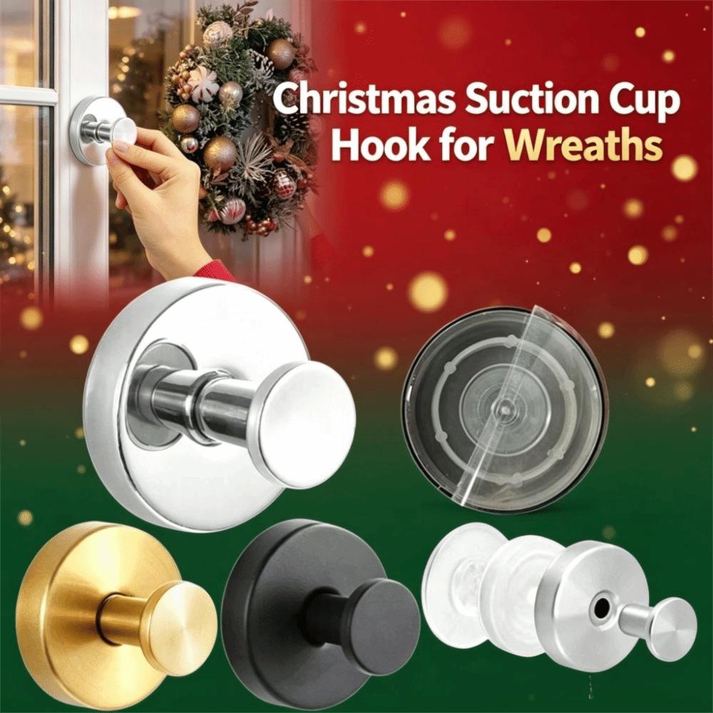 No Drill Christmas Suction Cup Hook Stainless Steel Door Back Hanging Rack Bathroom Hanging