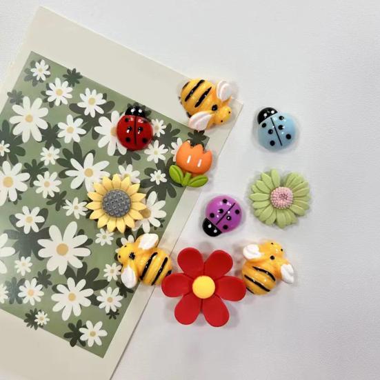 10 ks Kreslené zvíře Květina Magnet na lednici Domácí Kancelář Kuchyň Skříňka Lednička Magnetická 3D Včela Beruška Tulipán Slunečnice Dekorace Ozdoba