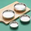 4Pcs Double Layer Small Plates Round Seasoning Dishes Stainless Steels Rice Bowl Appetizer Plates Easy to Clean
