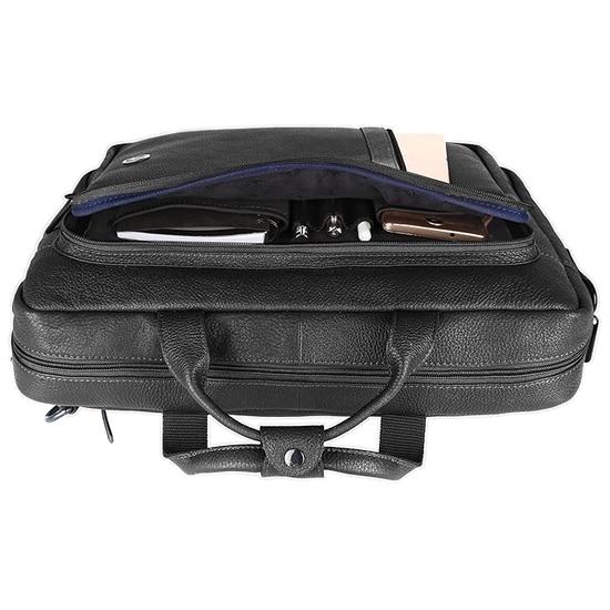 WildHorn 3 In 1 Leather Laptop Bag for Men, 16 Inch Laptop Messenger Bag for Business/Work/Travel, Convertible Backpack Briefcase