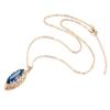 Horse Eye Pendant Necklace Rose Red Artificial Zircon Rose Gold Color Italian Craft Retro Style Necklace Wedding Party Jewelry