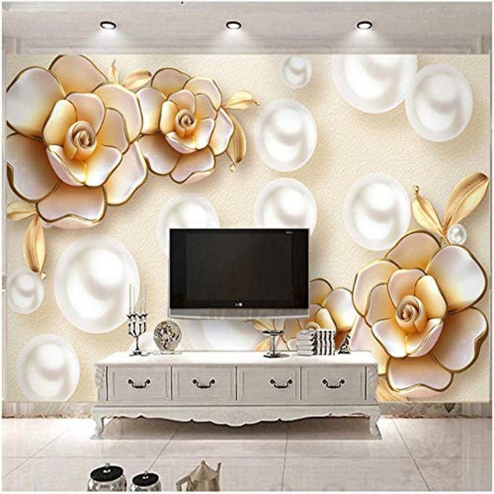 

3d Wall Mural European Jewel Flowers Wallpapers Living Room Tv Backdrop Wall Paper Home Decor 200 cm(W) x 140 cm(H)