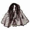 Elegant Embroidered Flower Lace Scarf Lightweight Breathable Mesh Sunscreen Shawl Long Silk Scarf Women