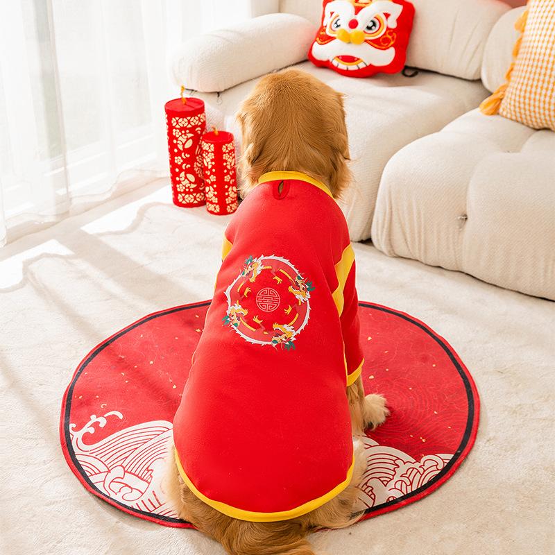 Autumn and Winter New Big Dog Fleece Vest Medium and Large Dog Golden Retriever Samoyed Two-legged Cotton-padded Coat Pet Big Dog Clothes