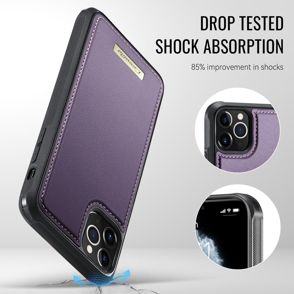 Für iPhone 11 Pro Max Magnetische Hülle CASEME ME80 Serie Leder PC TPU Handyhülle mit Abnehmbarem Portemonnaie