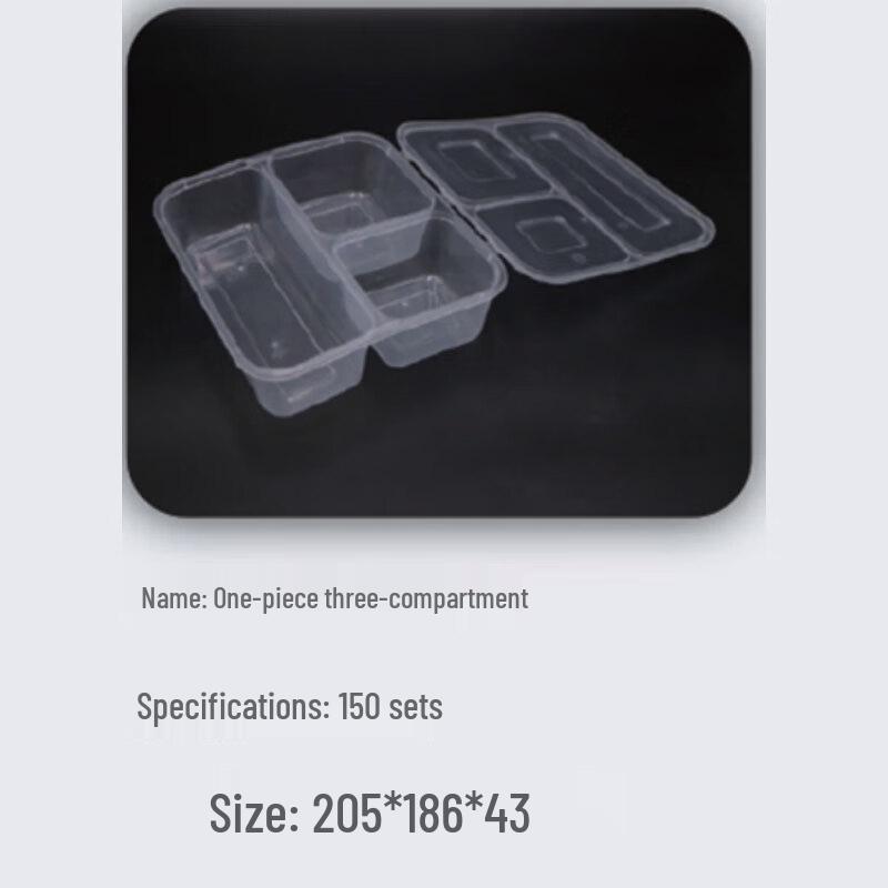 Xin Li He Disposable 3-Compartment Rectangular Meal Prep Containers