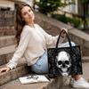 Gothic Skull Pattern Tote Bag Daily Use Portable Shoulder Bag Stylish Punk Casual Handbag