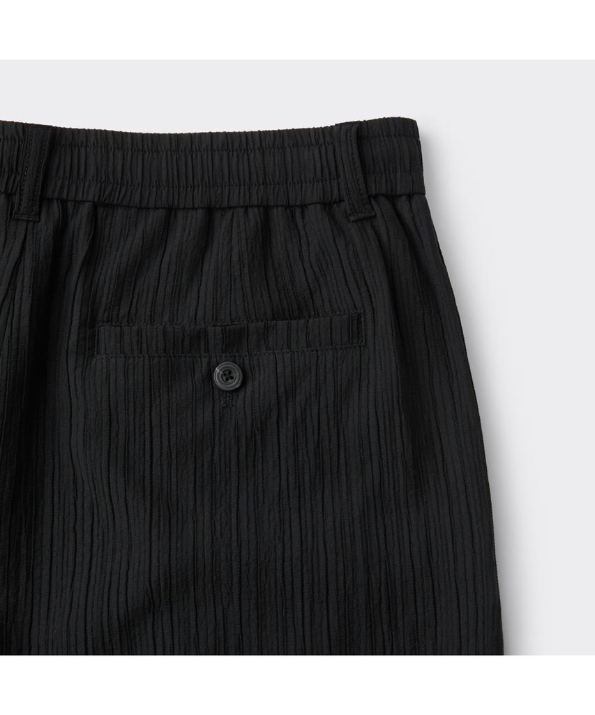 Keoseuuteommellou Black Loose Fit Tucked Pleats Pants Cwpam26432Bkx
