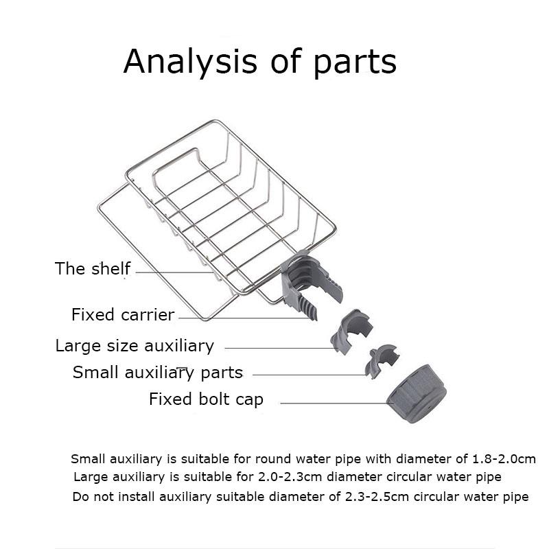 Nerezové police na baterie Kuchyňský dřez Úložný prostor pro mytí nádobí Odtokové police
