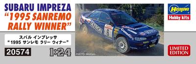 Hasegawa Subaru Impreza 1995 Sanremo Rally Sieger Plastikmodell 20574 1/24