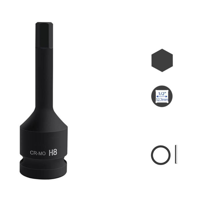 Durability 22mm Hex Impact Bit Socket 1/2Inch Drive Chrome Molybdenum Steel for High Torques Applications for Mechanics