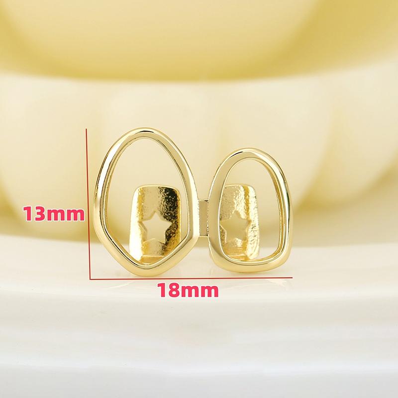 1 Stück Goldfarbener Alltagstauglicher Zahnschmuck Dental Grillz Hip Hop Hohles Herz Zahn Grillz Für Frauen