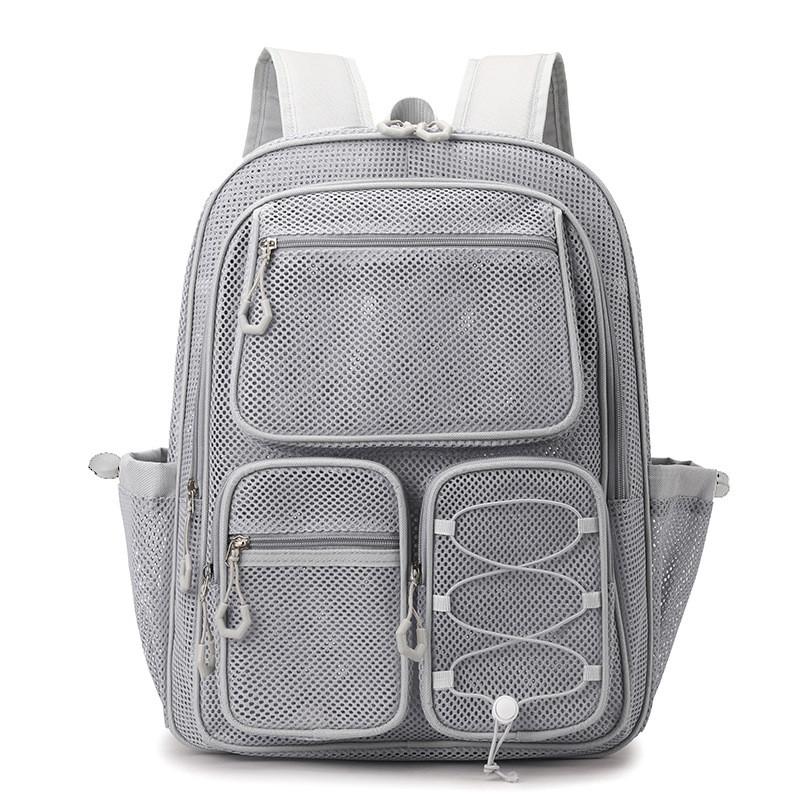 Mesh Hollow Out Casual Backpack With Multiple Pockets For Travel And School Use