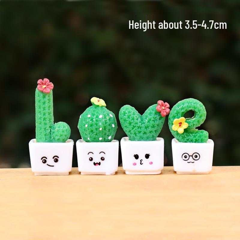 

Зеленый кактус смола микро ландшафтное украшение для украшения стола или автомобиля