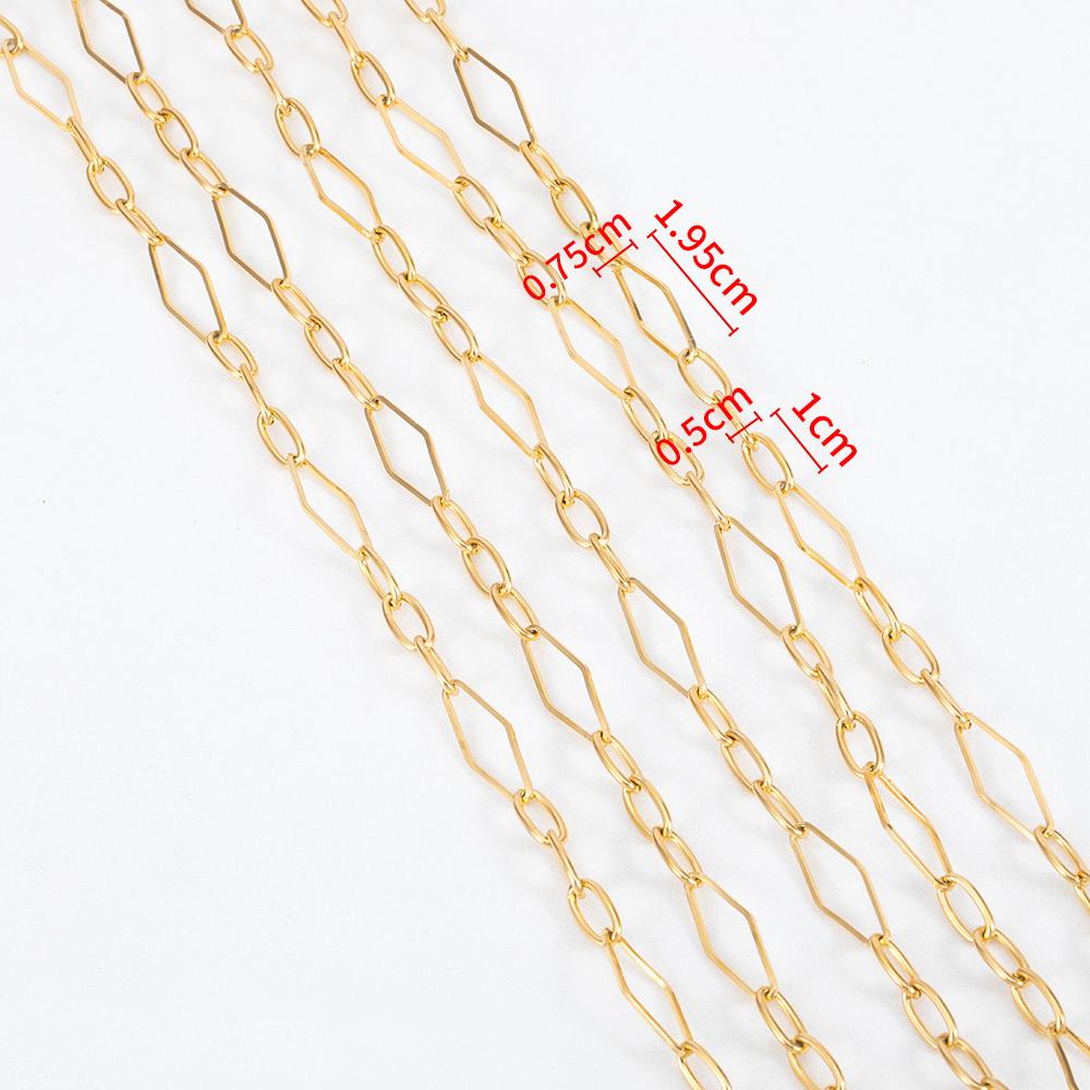 1Meter  Stainless Steel Geometry Hollow Border Chain Hip Hop Punk Gold Chain DIY Necklace Bracelet Bag Chains Material Wholesale