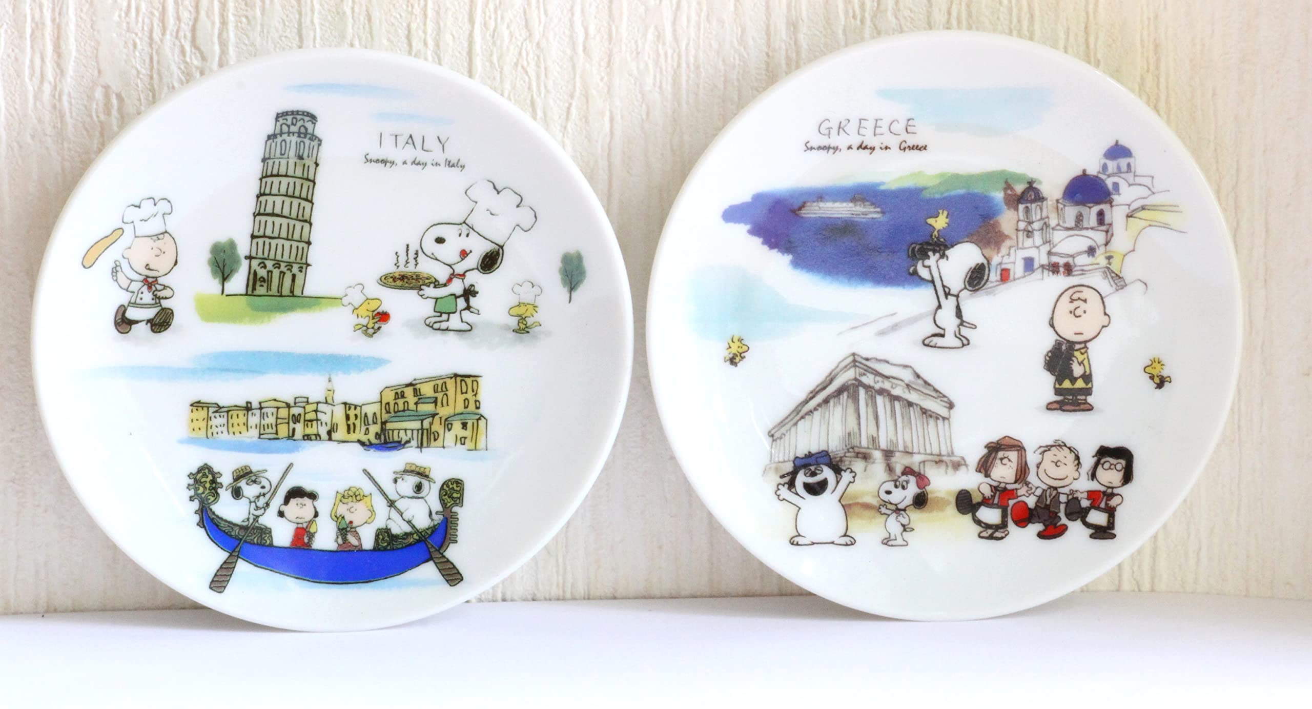 

Shimizu Tougyou Italian Greek Snoopy Mini Plates (Set of 2 Designs)
