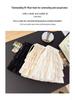 Women's Coffee Lace Patchwork Velvet A-Line Skirt - High Waist, Slimming, Autumn/Winter 2025