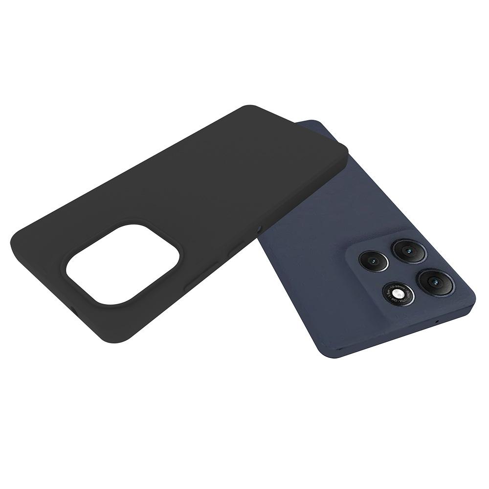 For Motorola Moto G86 Power 5G TPU Case WANLONFENG MS Series Matte Back Cover with Tempered Glass (Big Hole Lens)