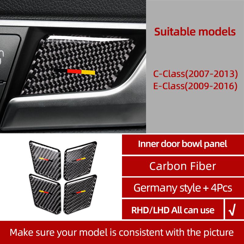 BETTERHUMZ For Mercedes Benz W204 C Class Accessories Carbon Fiber Central Control Gear Shifter Panel Trim Sticker Car Interior