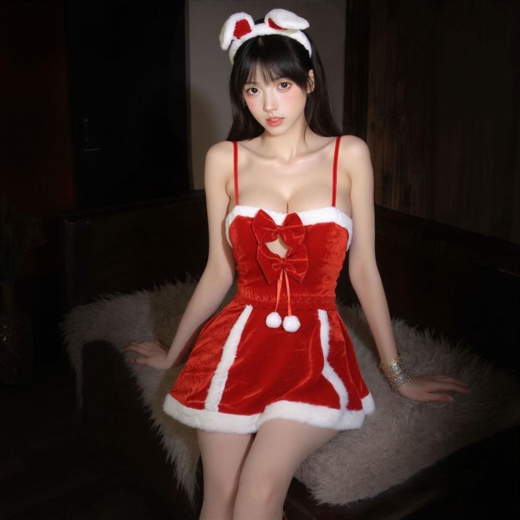 Christmas lingerie sexy maid, theme suit pure lust temptation bunny Cosplay no-take robe