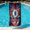 Chelsea FC Print Beach Towel Design, Soft, Lightweight. for Home Bathroom, Spa, Pool, Yoga, Surfing, Camping, Gift for Family, Friend