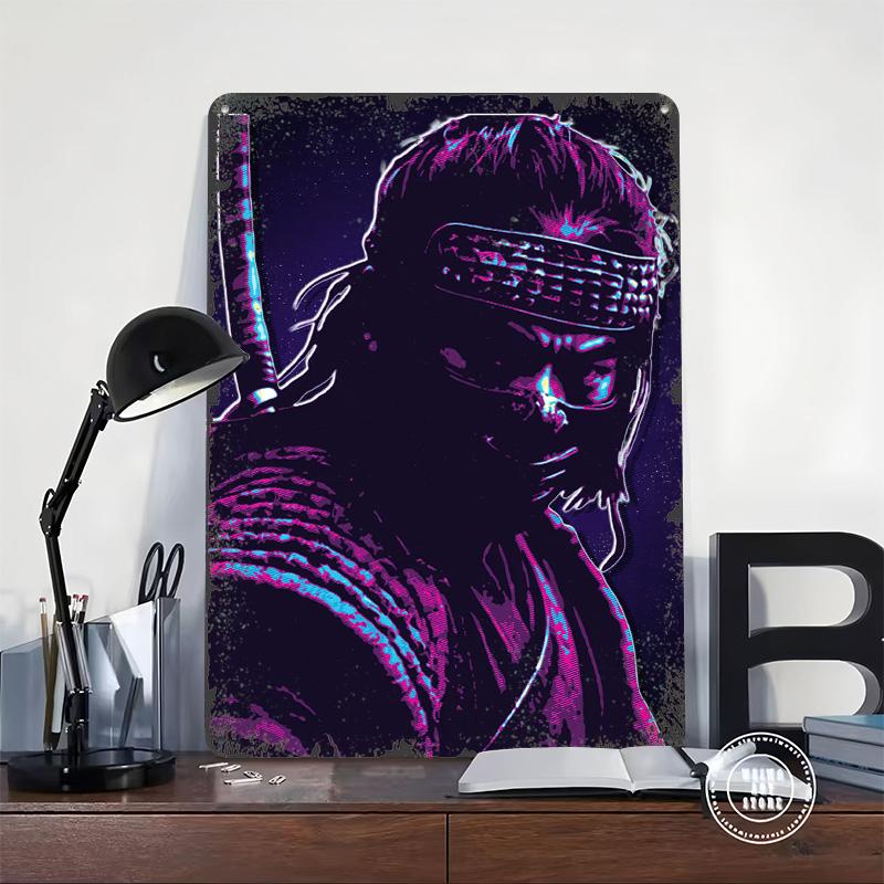 Retro Samurai Kunst Metall Poster Benutzerdefinierte Wandkunst Retro Vintage Blechschilder für Setup Dekorationen Schlafzimmer Dekoration Raum