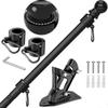 6 FT Stainless Steel Upgraded Bracket Flag Poles forOutsideHouse Residential or Commerical Tangle Free Flag Pole Kit