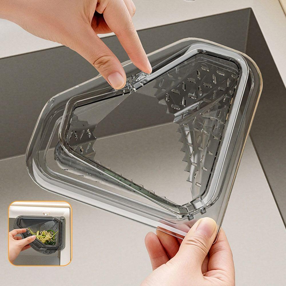 Separater auslaufsicherer Spülbecken-Abflusskorb Filter Schnell Dreieckiger Lebensmittelabfall-Filterkorb Abnehmbare Öffnungsbare Bodenabdeckung Magnetisch