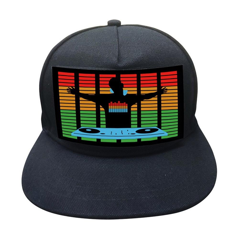 

LED Hat Cold Light Film Hat EL Luminous Hat Men and Women Stage Personality Night Club Bar Hip Hop Hat Party Wedding Decoration