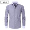 Men's Pocketed Striped Shirt: Business Commute, Crease-Resistant, Long-Sleeved, Plus Size