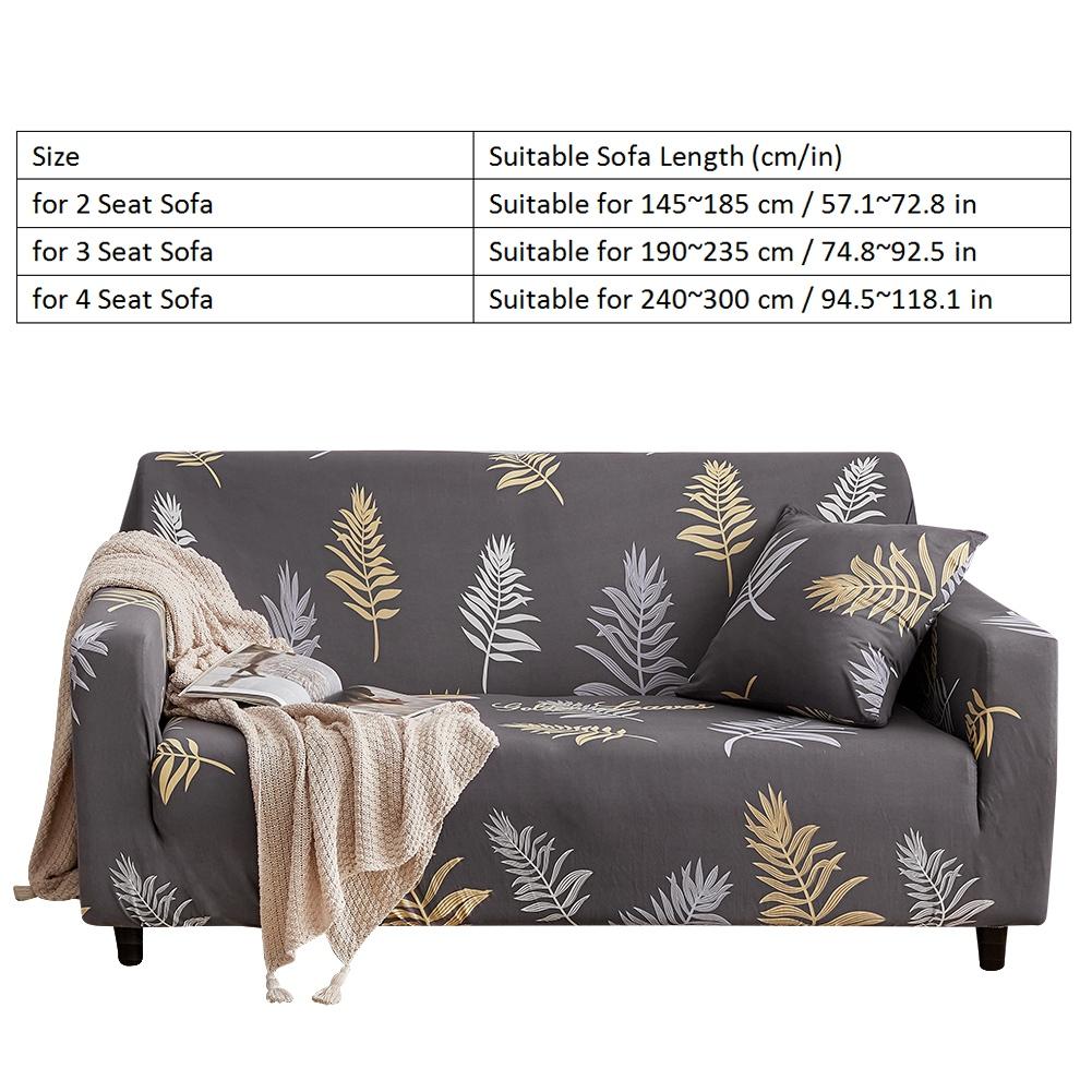 Elegant Leaves Pattern Elastic Sofa Cover Slipcover Sofa Protector (for 4 Seat Sofa)